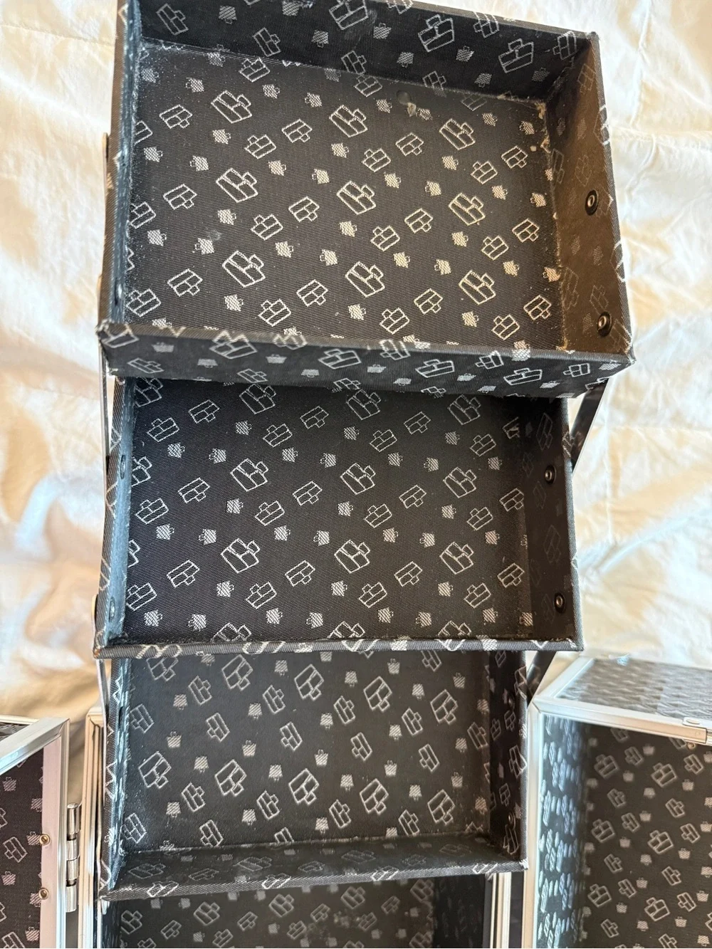 Caboodles Black and Silver Makeup Train Case